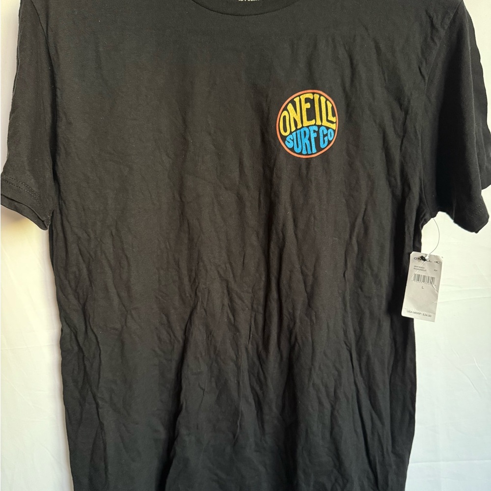 O'Neill Men's Black Tee with Colorful Logo
